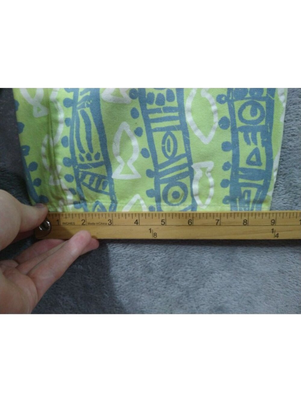 iCantoo Pants Womens XL Green Striped Cotton High Rise Crop Vintage Made in USA - Picture 6 of 9